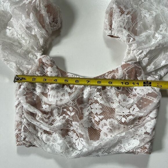 For Love & Lemons Rosalie Lace Crop Top XS - Picture 12 of 13